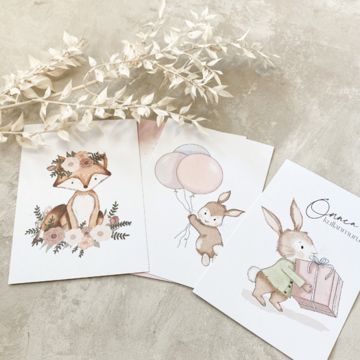 onnittelukortit kuvitustyö